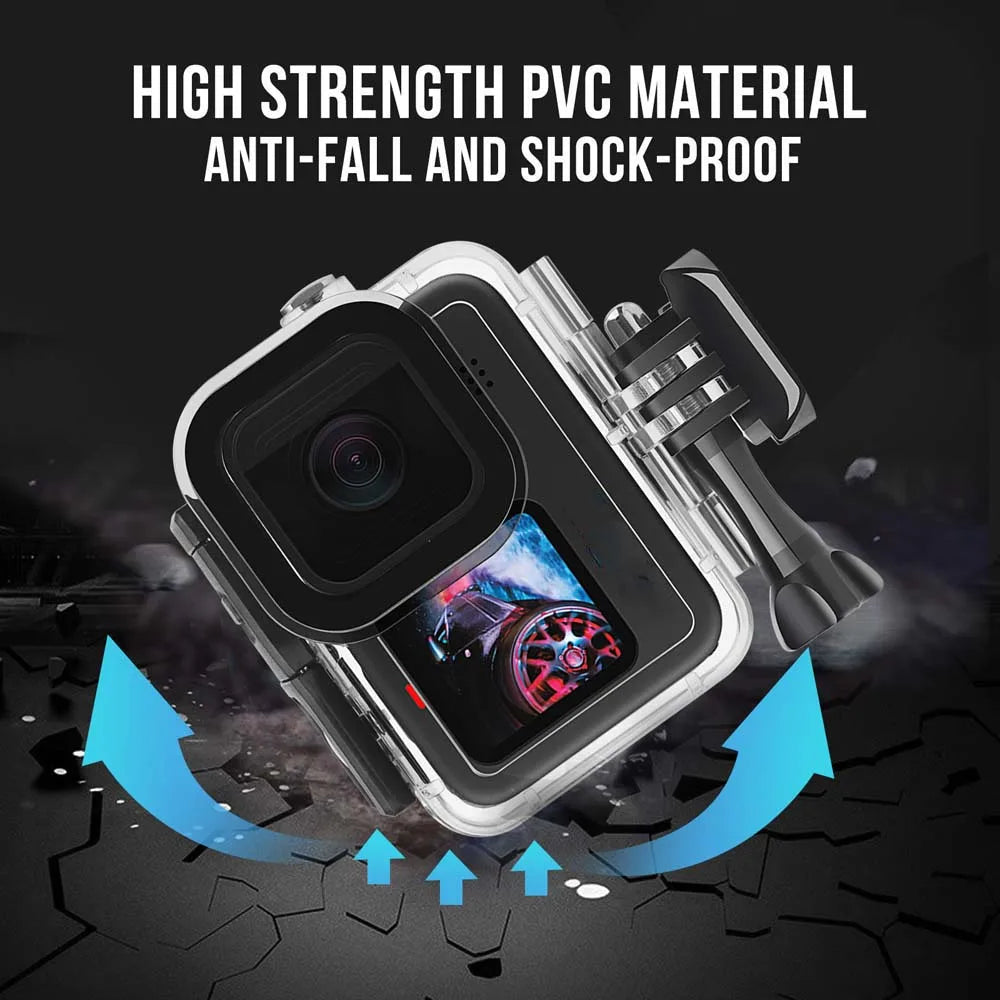 60M Waterproof Case for GoPro Hero 12 11 10 9 Black Protective Diving Underwater Housing Shell Cover Red Purple Color Filter