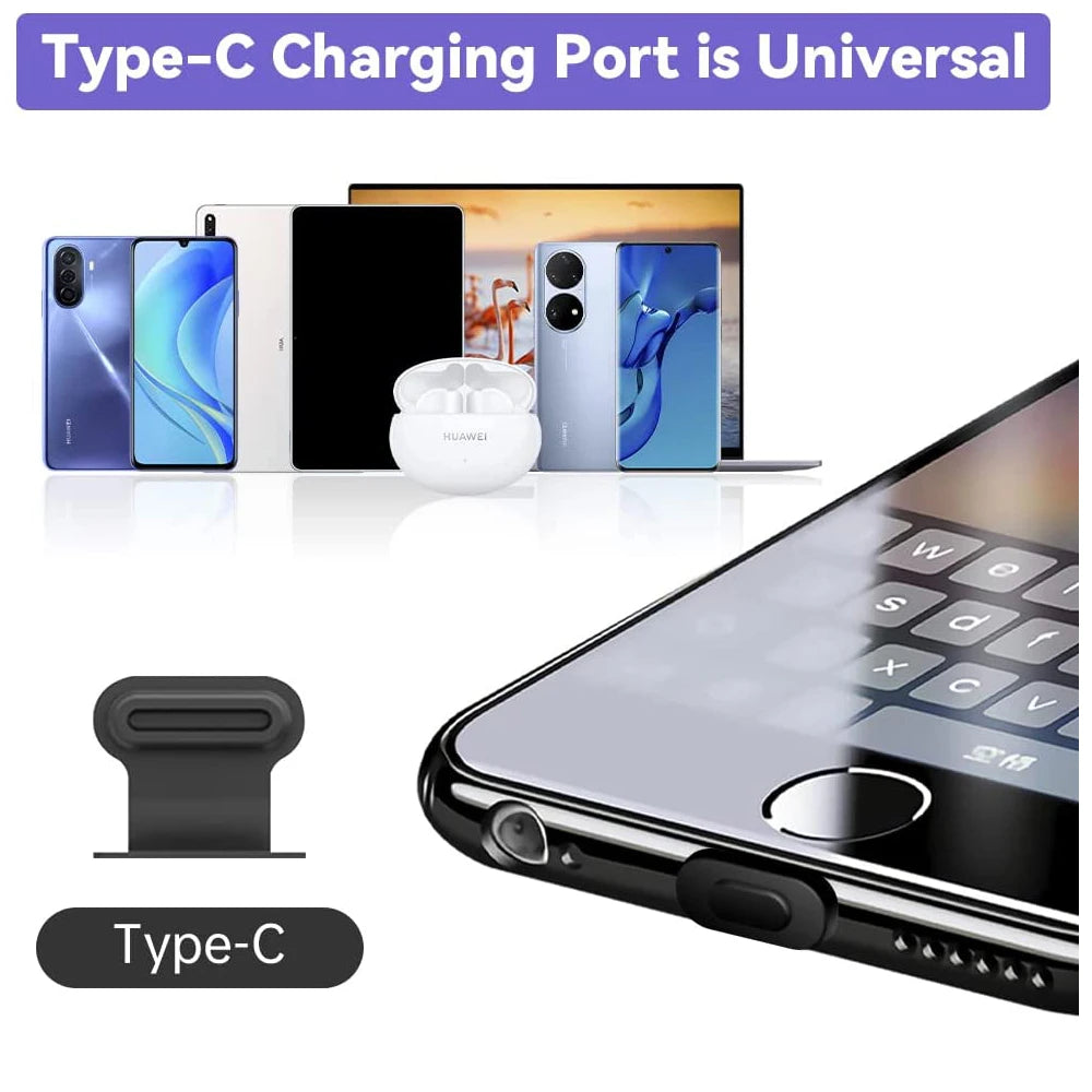 4/6PCS Mobile Phone Charging Port Anti-Dust Plug